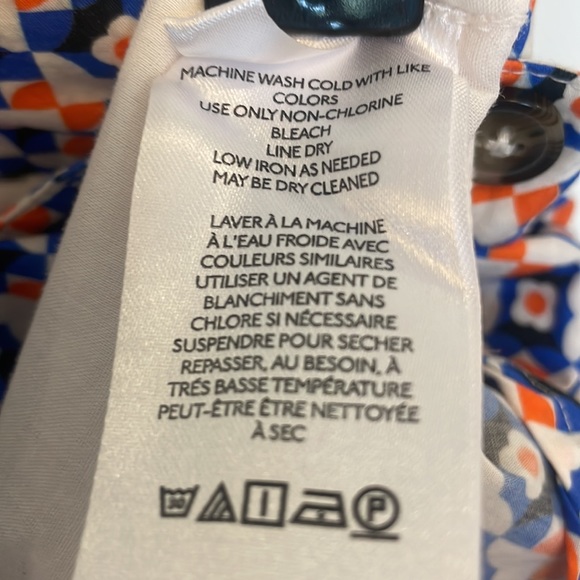 Maeve Blue, Orange, and white pleated skirt - Picture 5 of 5